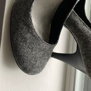 High heel tweed work shoes